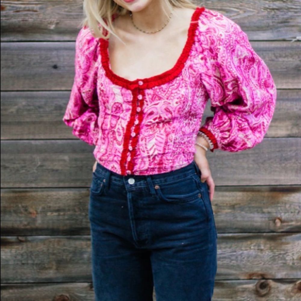Free People: Dare Me Velvet Blouse - Picture 2 of 11